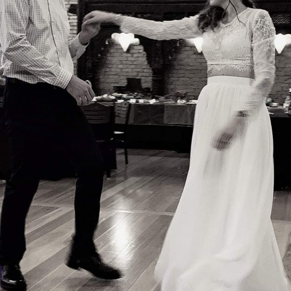 2 Piece Lace Wedding Dress - Picture 3 of 6